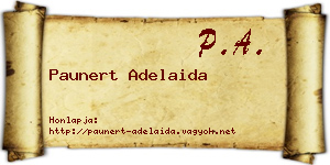 Paunert Adelaida névjegykártya